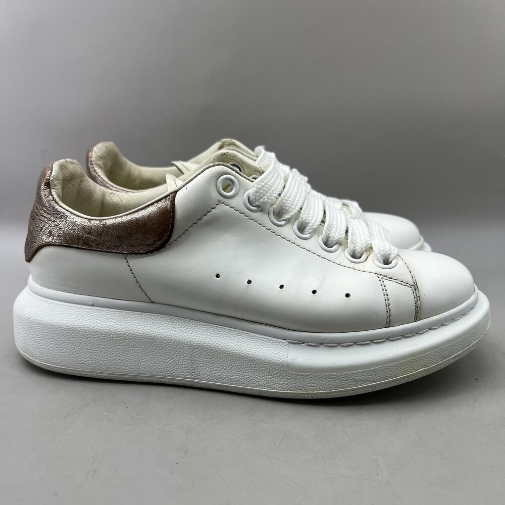 Alexander McQueen Oversized Shoes Women Size 8 White Leather Low Comfort Sneaker
